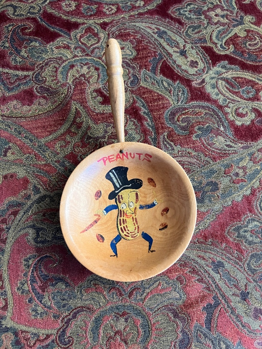 1960 Japan Planter's Mr. Peanut Wood Bowl ~ Display or Serving